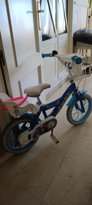 Bicicleta Frozen 14 pulgadas con cesta y asiento