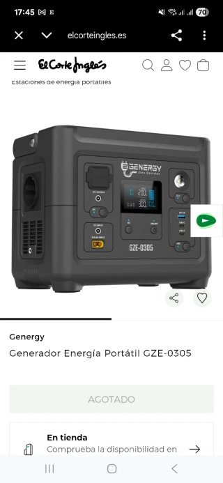Generador Portátil GZE-0305 288WH 500W
