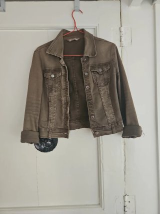 Chaqueta vaquera marrón/verde oliva