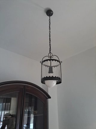 Lámpara de techo colgante cristal y metal