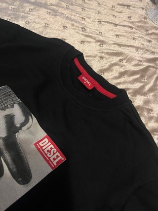 Maglia Diesel nera con stampa