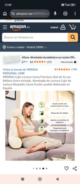 Cojín de respaldo beige