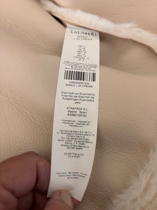 Cazadora Lolitas beige cuero y piel sintética