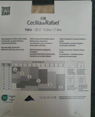 Cecilia de Rafael Panty Vidrio Capri 15Den Talla 4