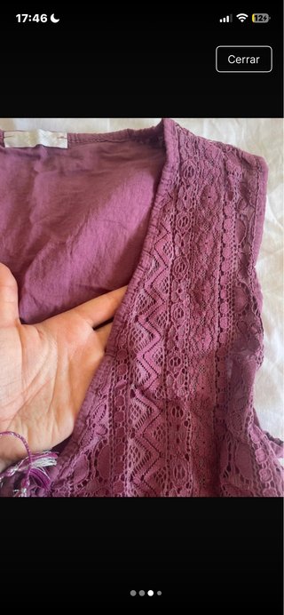 Chaleco fino tipo blusa morado talla única