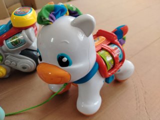 Lote Juguetes Moto Pingüino Caballo Apilables