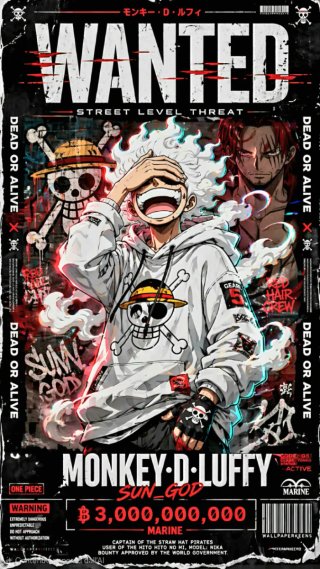 Poster Wanted Monkey D. Luffy Sun God