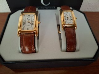 Conjunto 2 Relojes C Dama/Caballero Marrón/Dorado