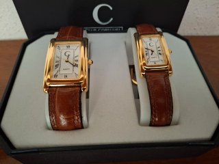 Conjunto 2 Relojes C Dama/Caballero Marrón/Dorado