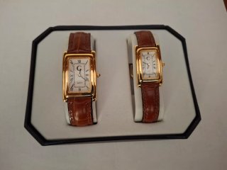Conjunto 2 Relojes C Dama/Caballero Marrón/Dorado