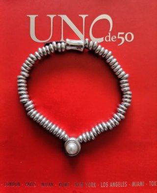 Pulsera Uno de 50 Elástica Perla
