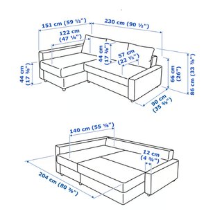 Sofá Cama Esquinero 3 Plazas Ikea Friheten Gris