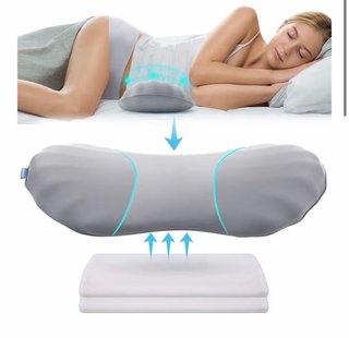 Almohada Lumbar Ajustable Gris