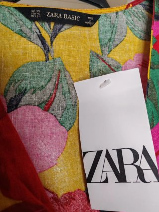 Abito Zara Tropicale Lino XS - Nuovo