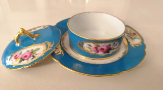 Mantequillera antigua porcelana francesa