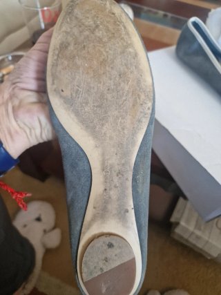 Manoletinas grises con lazo blanco