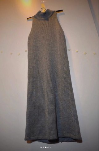 Tubino maglia misto lino grigio tg. S