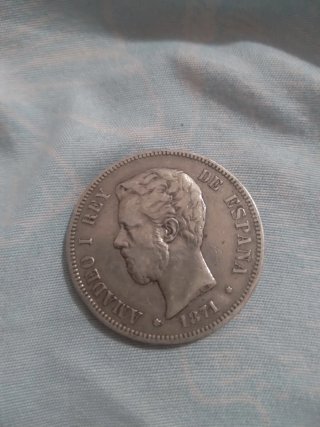 2 Monedas de 5 Pesetas Amadeo I 1871-1873