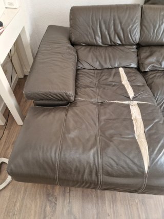 Sofá Chaise Longue Piel Marrón