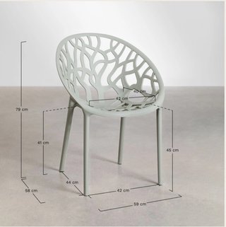 Silla de polipropileno color mostaza 2 unidades