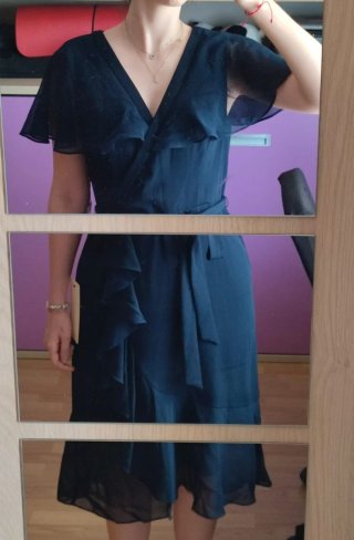 Vestido fiesta Adrianna Papell azul