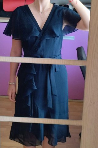 Vestido fiesta Adrianna Papell azul