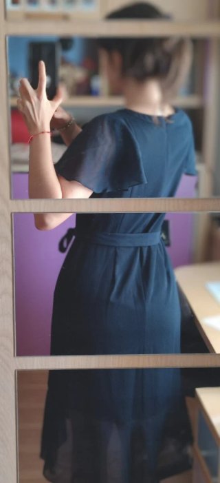 Vestido fiesta Adrianna Papell azul