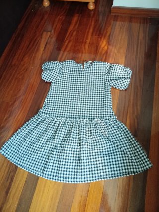 Vestido cuadros blanco y negro verano