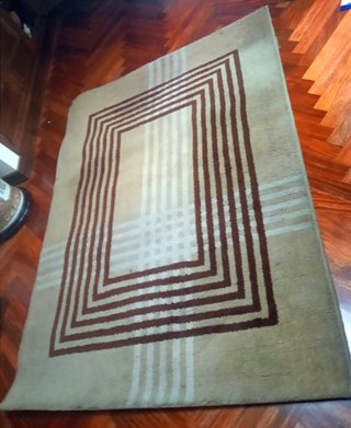 Grande moquette rettangolare per soggiorno: marrone e beige