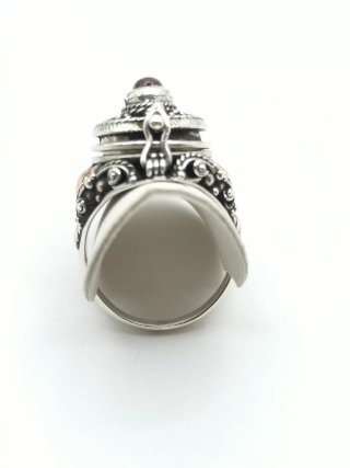 Anillo Plata 925 Antiguo con Piedra Roja