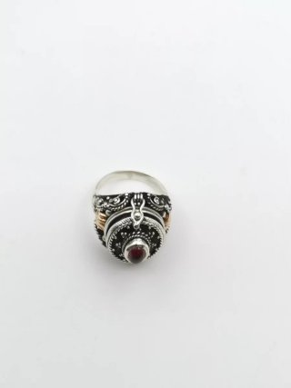 Anillo Plata 925 Antiguo con Piedra Roja
