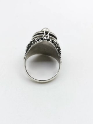 Anillo Plata 925 Antiguo con Piedra Roja
