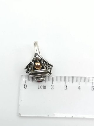 Anillo Plata 925 Antiguo con Piedra Roja
