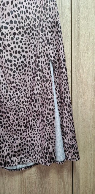 Falda midi animal print abertura Shein talla L