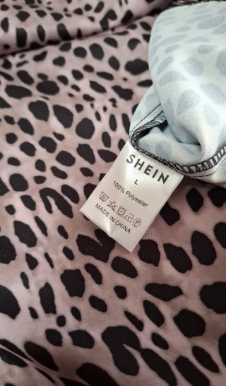 Falda midi animal print abertura Shein talla L