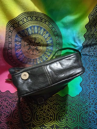 Bolso bandolera de piel negro