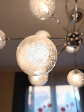 Lámpara diseño con 14 esferas de cristal