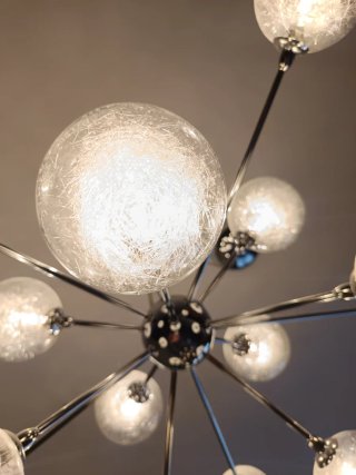 Lámpara diseño con 14 esferas de cristal