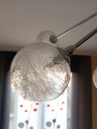 Lámpara diseño con 14 esferas de cristal