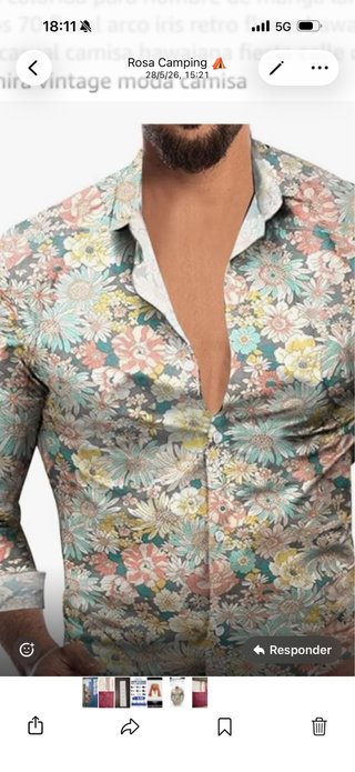 Camisa Estampada Flores Hombre