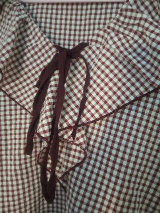 Blusa Zara cuadros burdeos