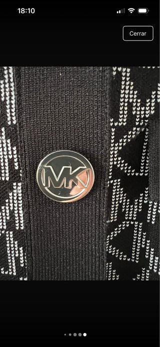 Chaqueta Michael Kors Logo MK Negra Gris