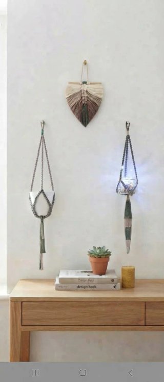 Macrame Foglia Boho rustico maceteros colgante set