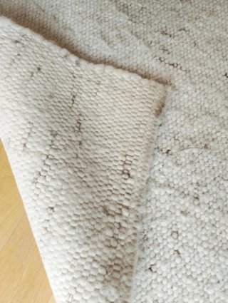 Alfombra de lana tejida natural beige