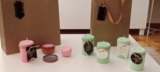 Velas Aromáticas Cera Soja (Rosa y Verde)