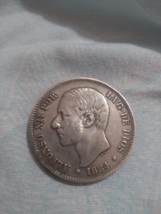 Moneda Alfonso XII 5 Pesetas 1882-1885