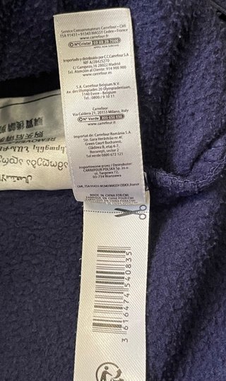 Sudadera Polar TEX Azul Talla XXL