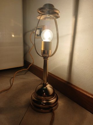 Lampada vintage ottone lucido H.40 cm