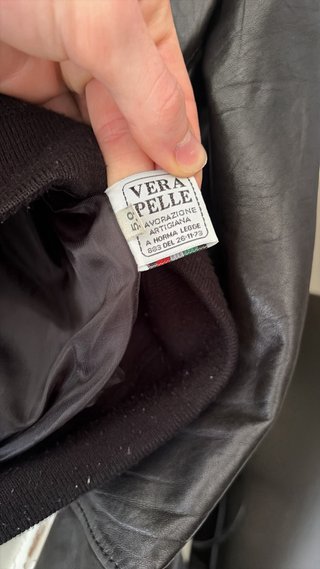 Giacca in pelle nera uomo
