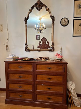 Mueble tocador madera y cristal
